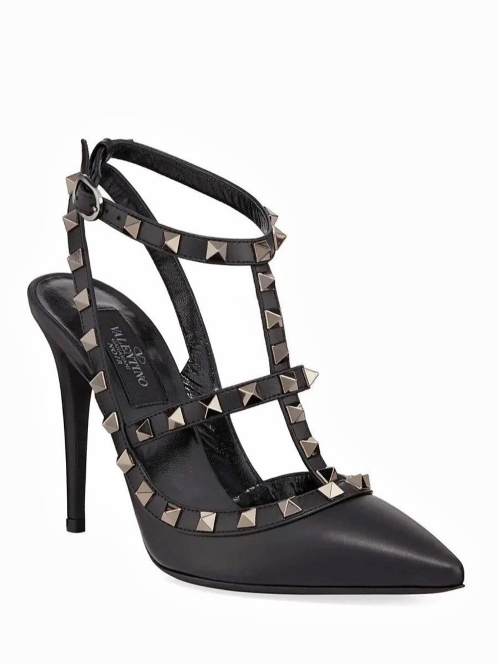 Valentino Garavani Rockstud Noir Slingback 100mm Pumps Size 39